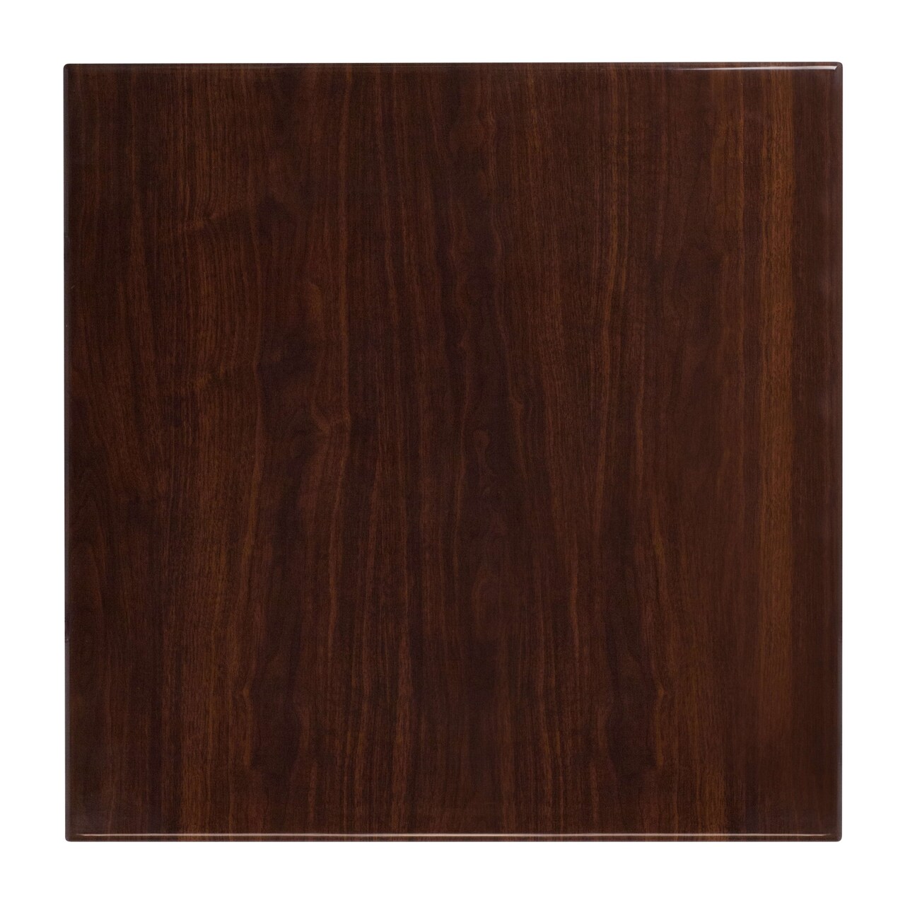 Emma and Oliver 30" Square High-Gloss Resin Table Top with 2" Thick Drop-Lip